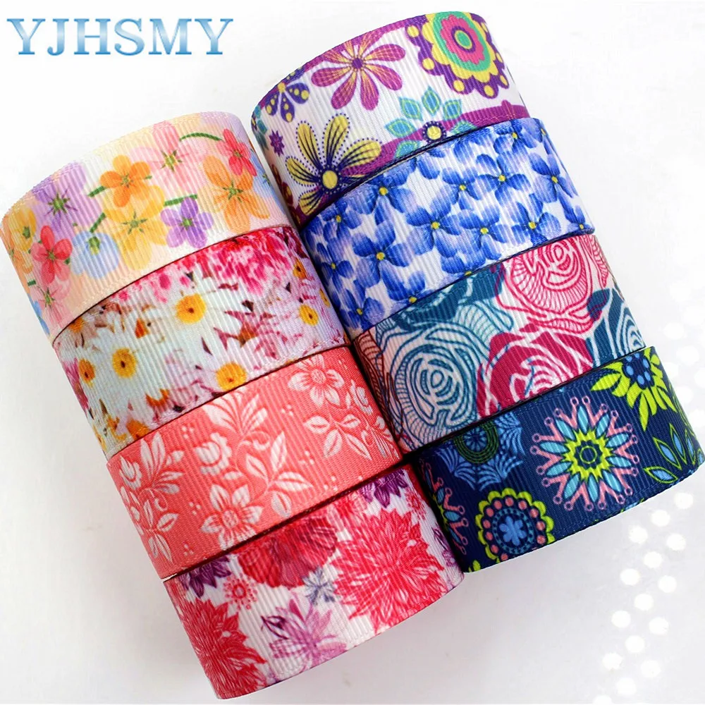 

YJHSMY H-17523-925,10 yards,22 mm Cartoon flower Thermal transfer Printed grosgrain Wedding Accessories wedding gift wrap DIY