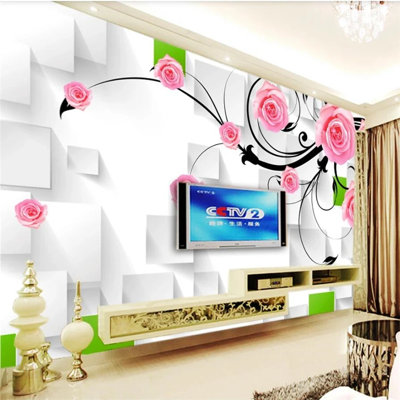 wellyu Custom wallpaper 3D murals living room rose box TV background wall bedroom restaurant clothing store mural 3d | Обустройство