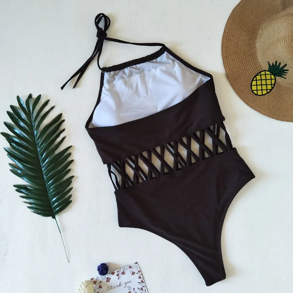 2019 maillot de bain femme Модный Купальник с вырезами цельные костюмы бикини Traje ba o mujer stroje k
