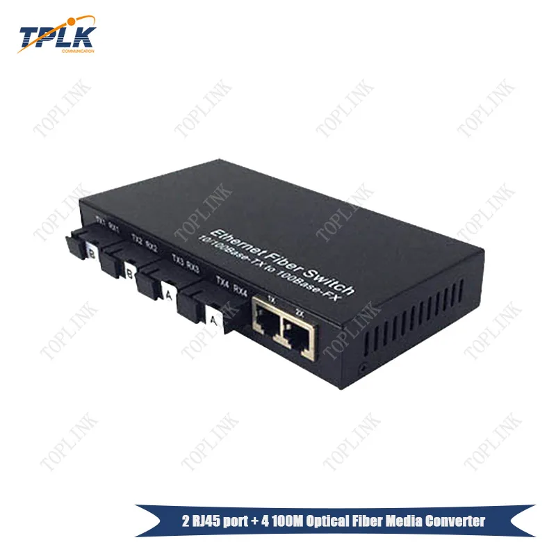 2018 Горячая продажа 1 пара 100 м SF/SM конвертер 2 RJ45 порт + 4 POE волоконно-оптический