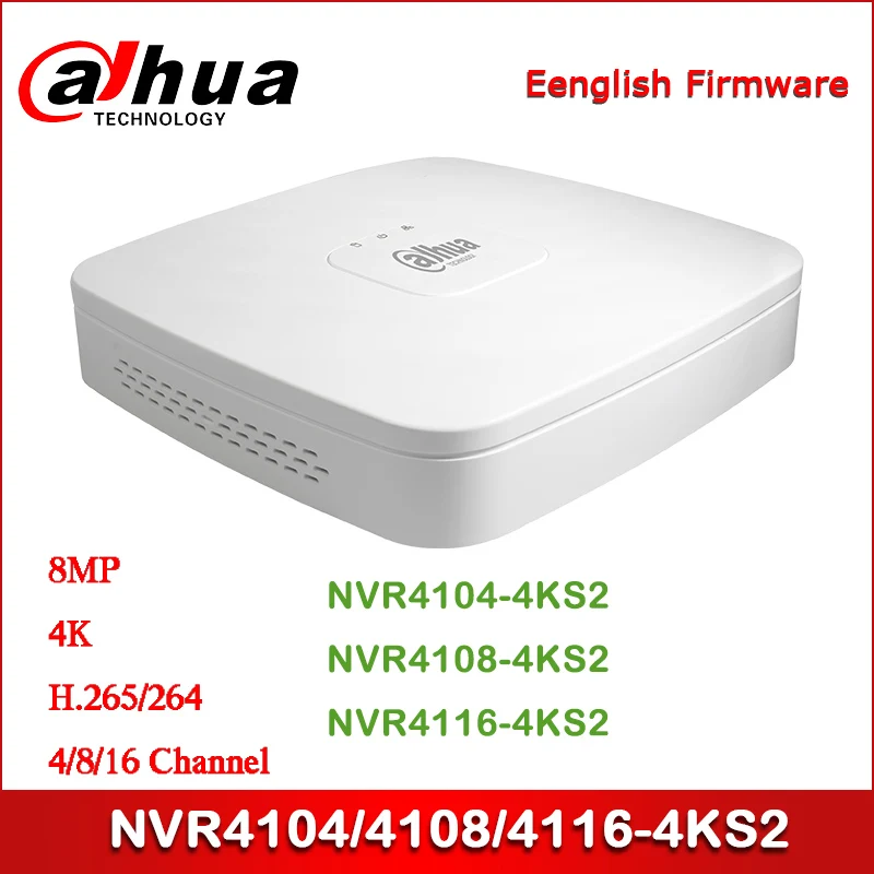 Видеомагнитофон Dahua NVR4104 4KS2 NVR4108 4KS 4/8/16 Channel Smart 1U 4K и H.265 Lite|Видеорегистратор для
