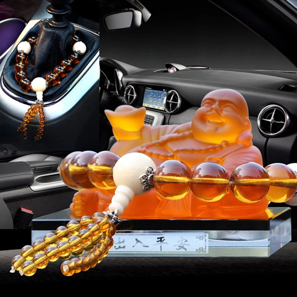 Украшение для автомобиля хрустальные бусины Будды бусинки подвеска салона