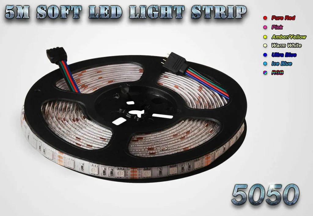 2019 2 комплекта 5 м 16 4 фута 5050 RGB SMD неводонепроницаемая Светодиодная лента 300