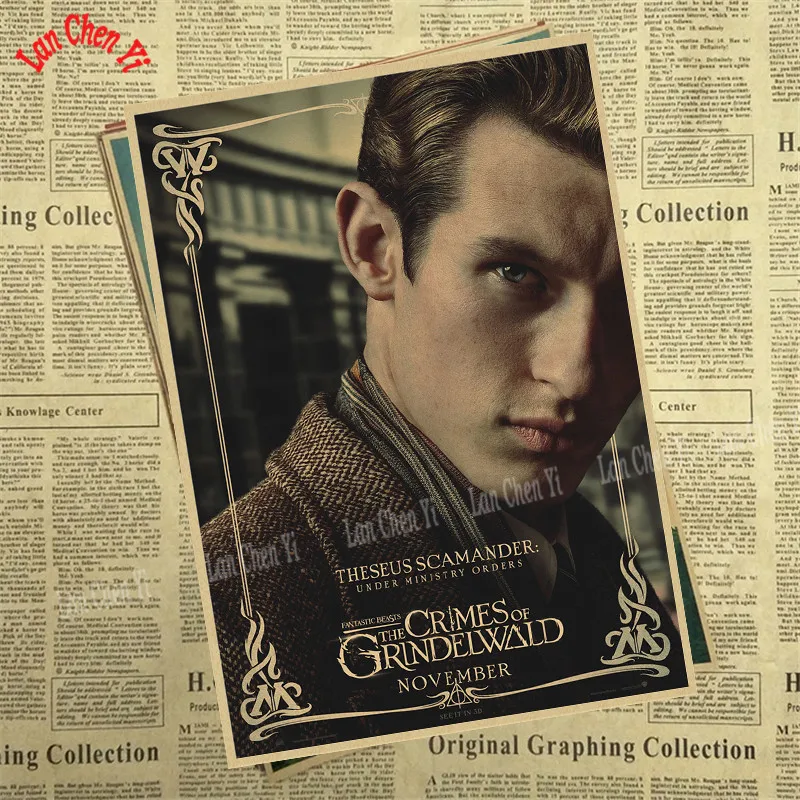 Фантастические звери: плакат из крафт-бумаги "The Crime of Grindelwald" для украшения дома, декоративная печать на стену - Цвет: Светло-зеленый
