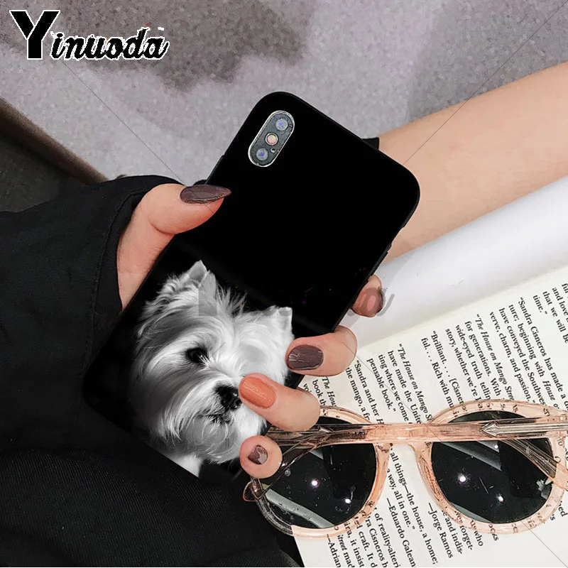 Yinuoda Westie терьер собака щенок Хайленд терьер черный ТПУ мягкий резиновый чехол для телефона для iPhone 8 7 6 6S Plus 5 5S SE XR X XS MAX