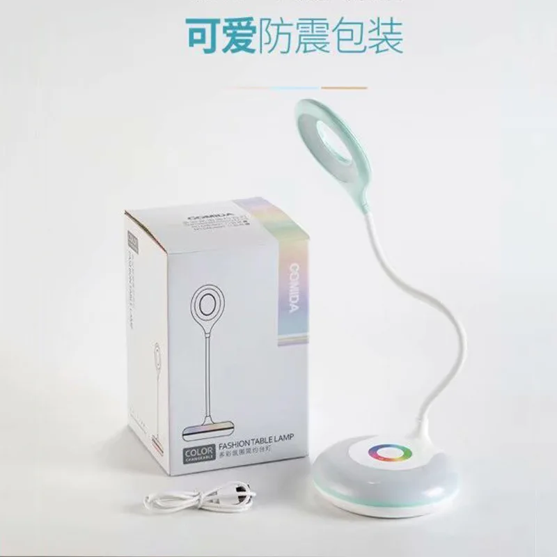 

New LED Table Lamp Smart Touch Sensor Flexible Desk Lamp Dimmer Colorful LED Light Reading Light USB power