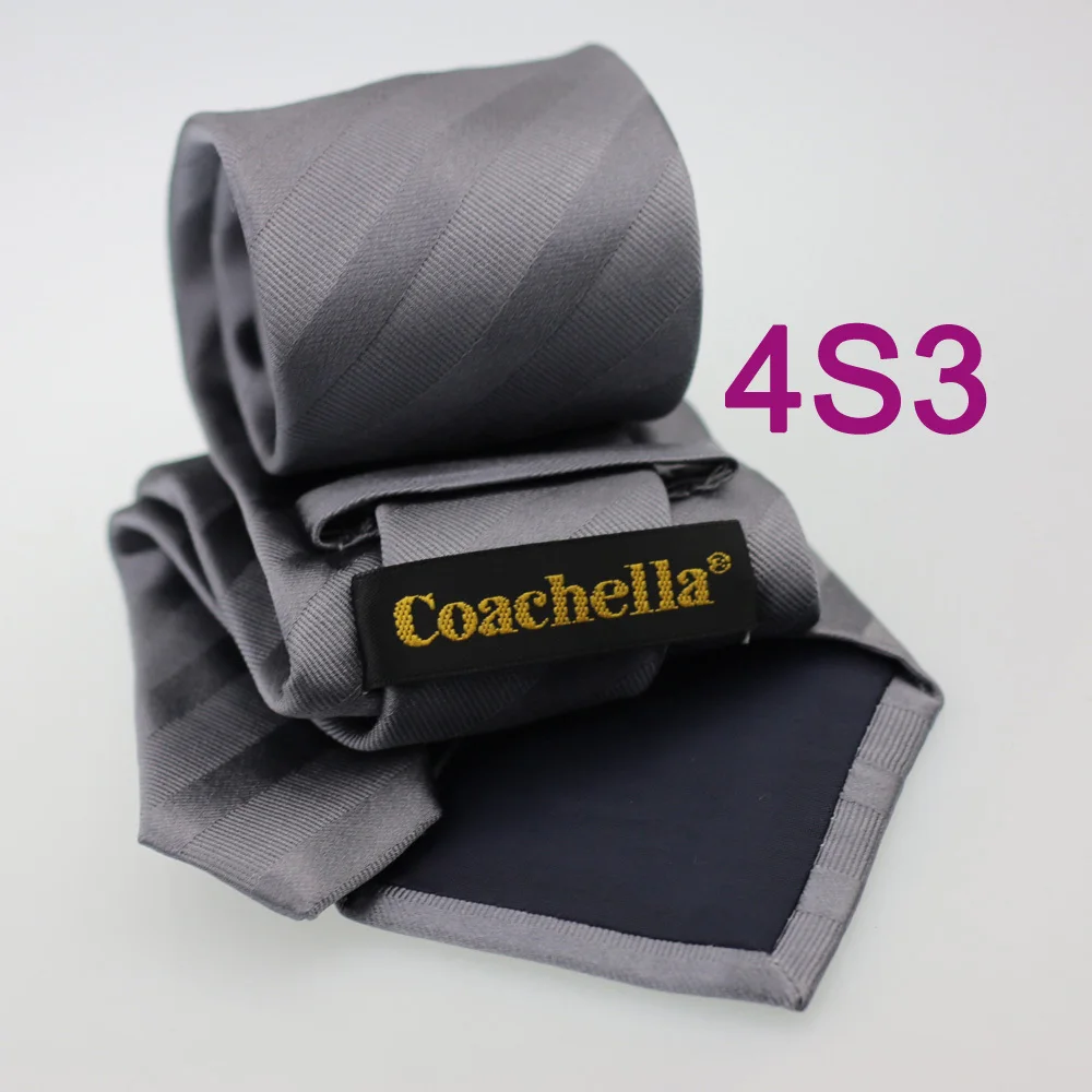 Мужские галстуки Coachella однотонный серый галстук из 100% чистого шелка в двух тонах