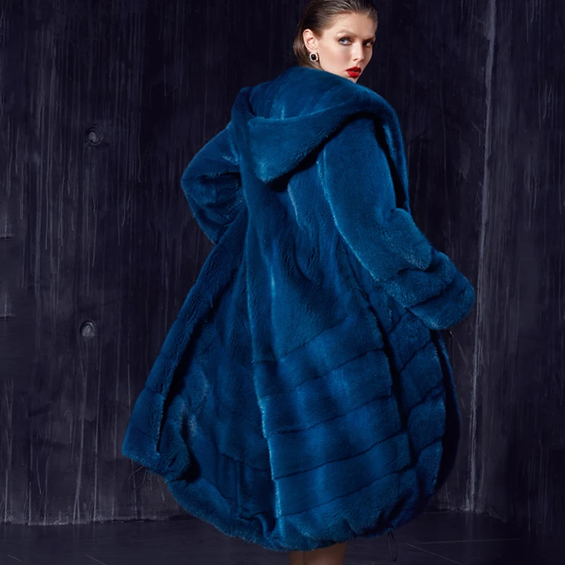 Пуховик LVCHI женский зимний из натурального меха норки благородное пальто в