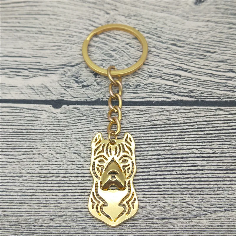Цепочка для ключей с изображением американского Стаффорда терьера, модные украшения для домашних животных с собакой, брелок для ключей от автомобиля Amstaff для женщин и мужчин