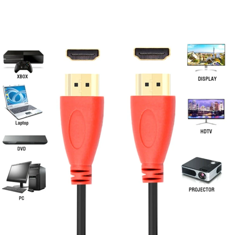Кабель-переходник HDMI-HDMI 1/1 8/3 м 4K для ноутбуков ПК DVD-плееров ТВ-приставок IPTV LCD xbox 360