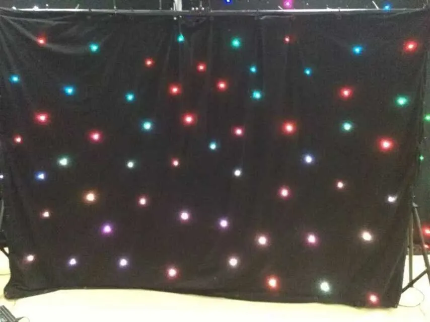 Сценическая Свадьба 3x4 м светодиодсветодиодный RGB 3 в 1 звезда занавеска ткань для