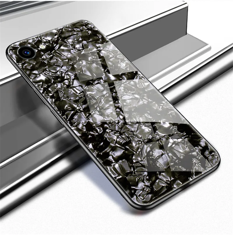 ДЛЯ vivo Y83 закаленное Стекло Футляр обычный блеск раковины Зерна Чехол для Гладкая
