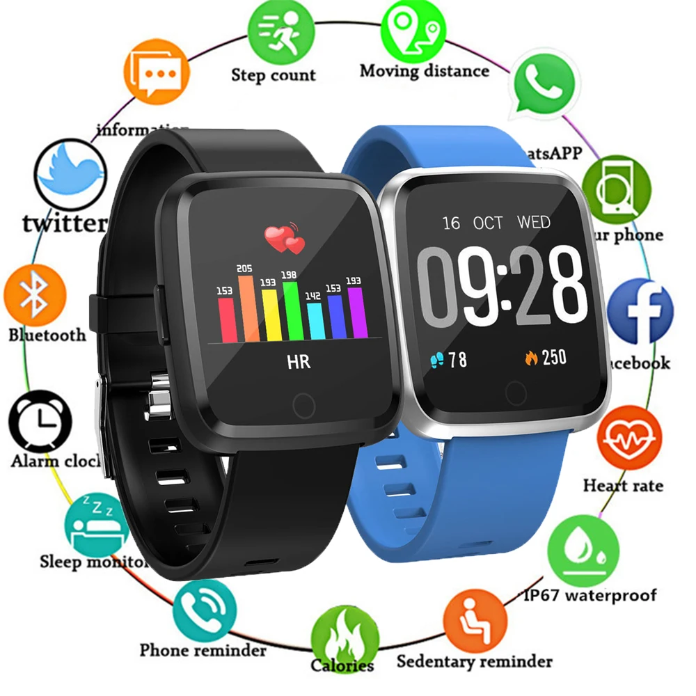 Y7 Смарт часы браслет кровяное давление кислородный спортивный трекер Smartwatch