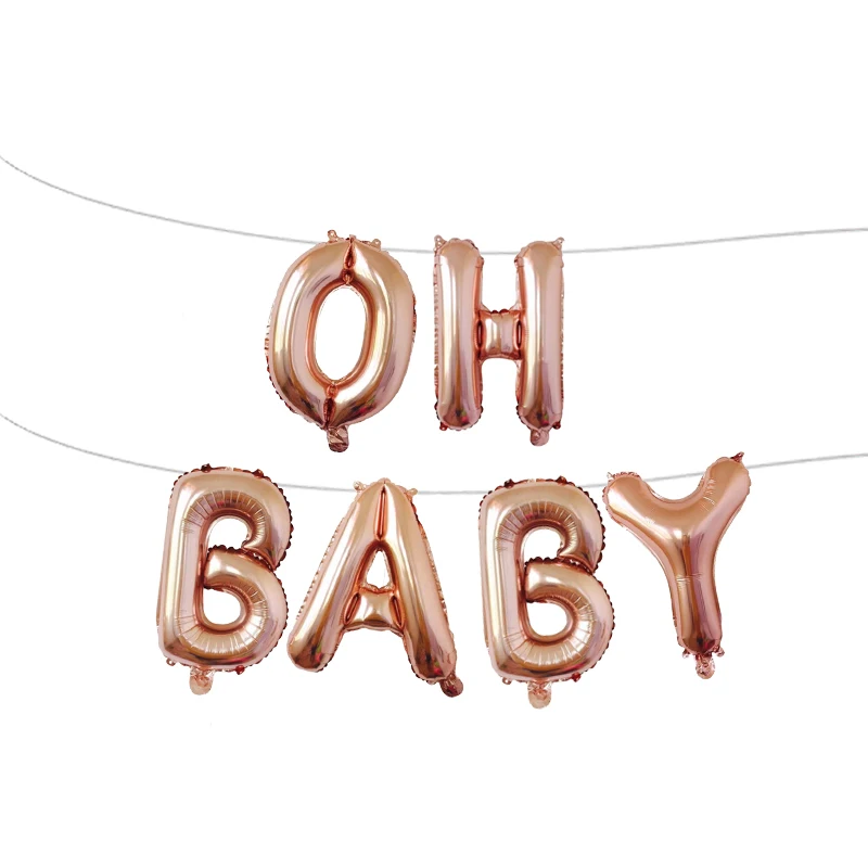 16 дюймов серебро с надписью Oh Baby Фольга воздушные шары деко, хороший подарок на день рождения, письмо шары комплект День рождения украшения дети P1XZ75