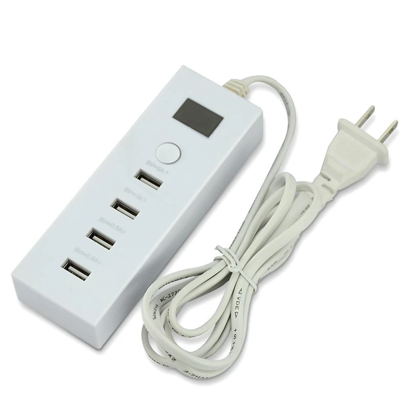 4A 4 Порты USB Зарядное устройство с светодиодный свет Дисплей для Iphone 6 6s SE samsung S7