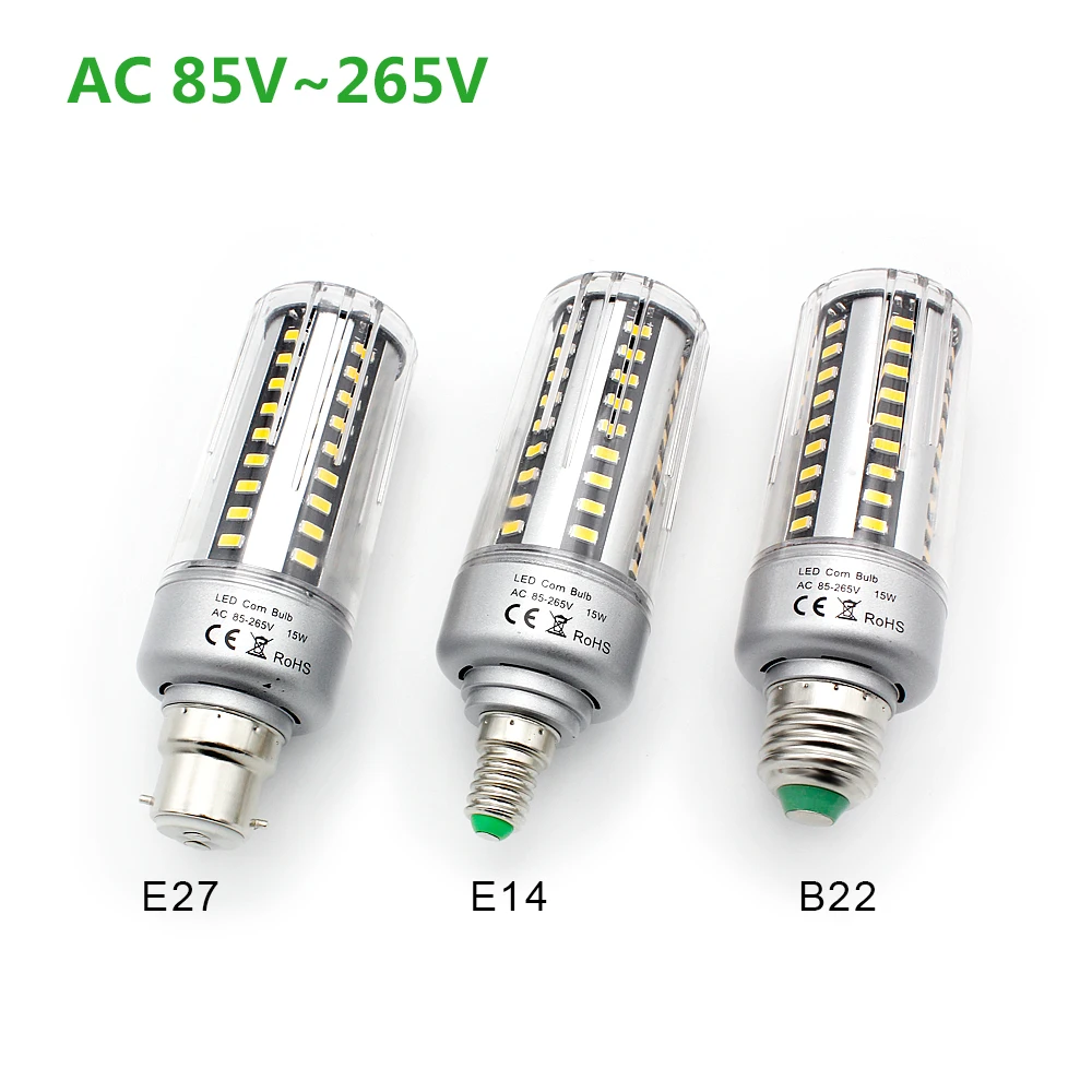 Без мерцания 5736 E27 E14 B22 СВЕТОДИОДНАЯ Лампа Кукуруза AC 85 265V честная мощность 5 Вт 7 9