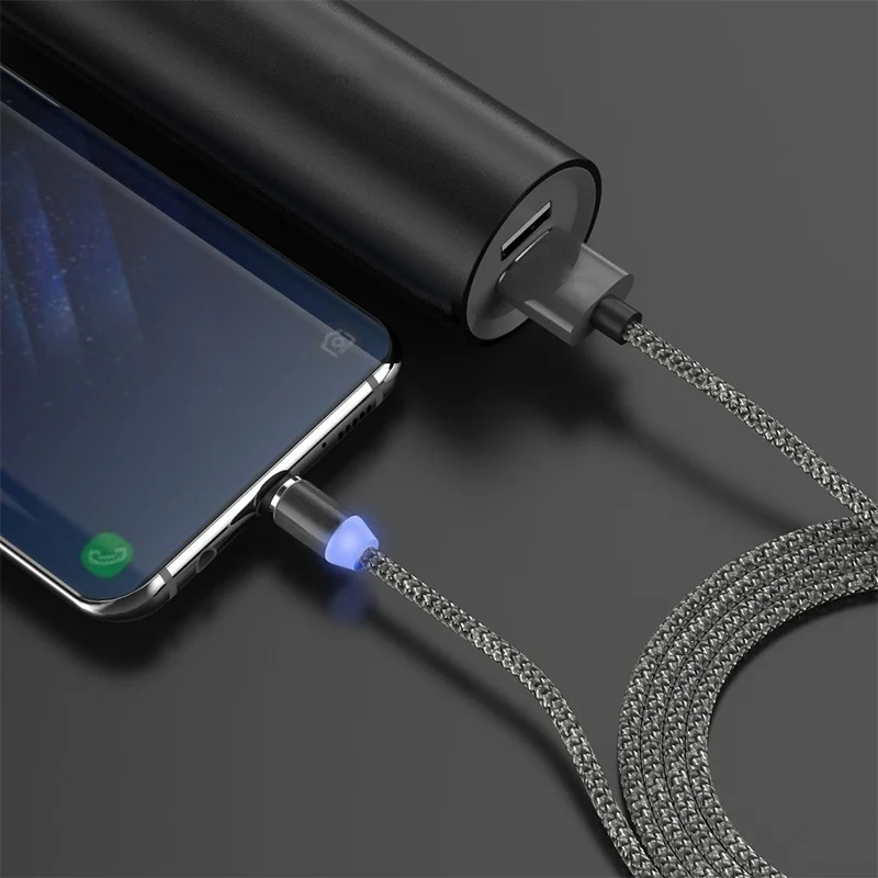 Светодиодный магнитный кабель usb для зарядки iPhone x xs xr 6 6s 7 8 Micro type C зарядное