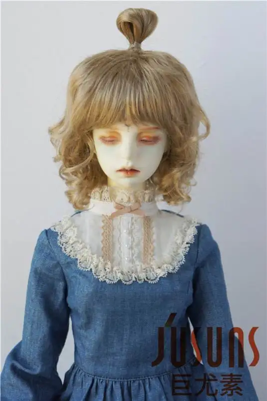 8-9inch LightBrown4B JD375 1/4 1/3 модный волнистый синтетический мохер Размер 7-8 дюймов Размер 8-9 дюймов и размер 9-10 дюймов BJD кукольные парики кукольные аксессуары на продажу - Цвет: 8-9inch LightBrown4B