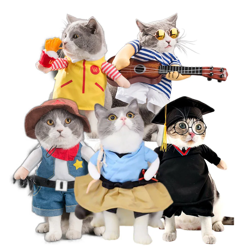 Забавный костюм для домашних животных одежда собак кошек на Хэллоуин ковбойский