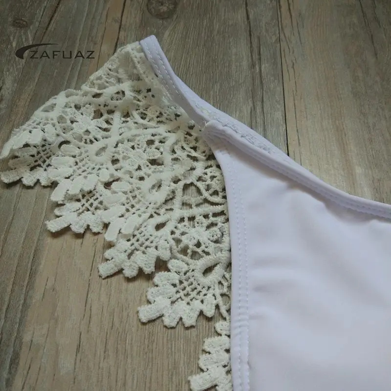 2019 сексуальный белый кружевной Цветочный цельный купальник женский бандажный