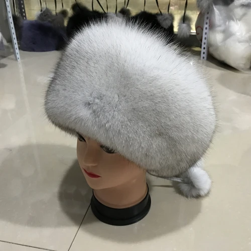 natural fox white Новинка, стильная шапка из натурального меха лисы, зимняя женская шапка, регулируемый размер, натуральный мех лисы, Повседневная теплая шапка из меха лисы - Цвет: natural fox white