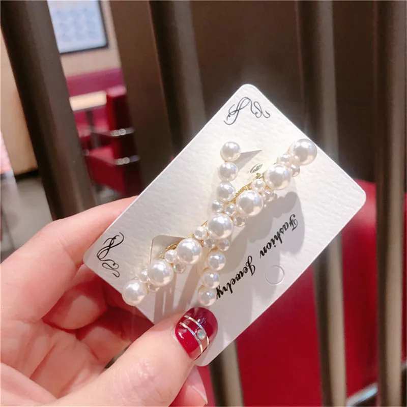 

New Pearl Metal Bow Hair Clips Women Hair Clips Hairpin Girls Hairpins Barrette Hair Grip Bobby Pin Hair Accessories