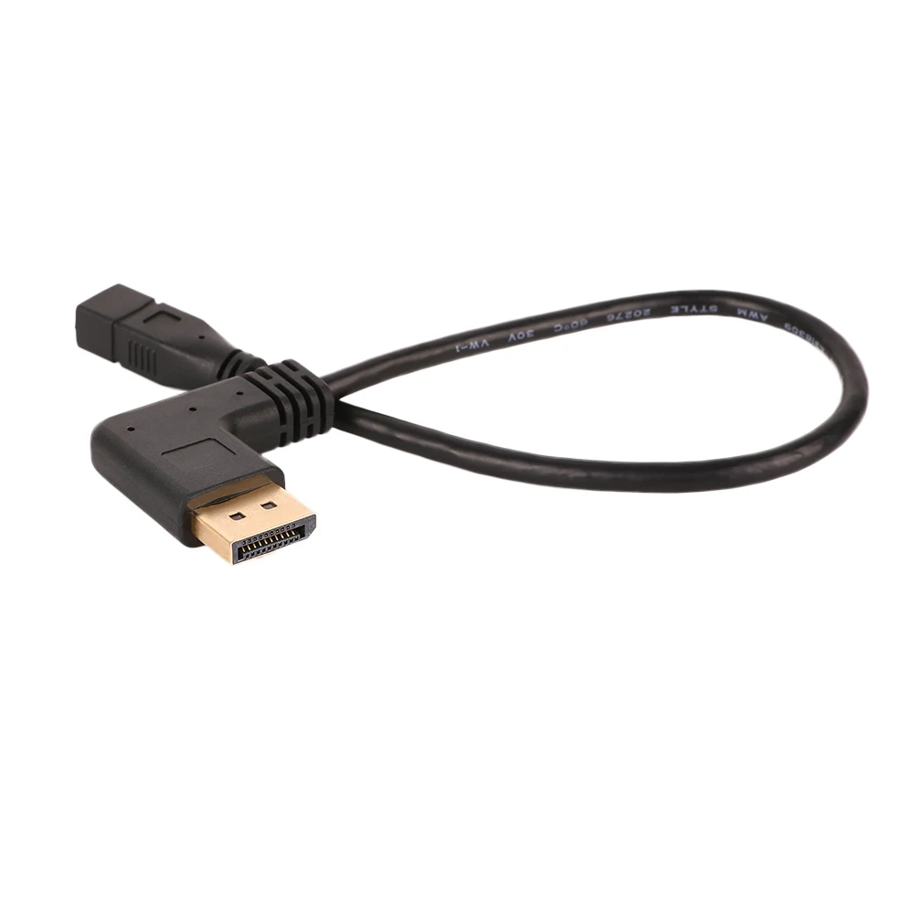 Позолоченный DisplayPort левый Угловой Мужской к Mini DP женский кабель 1 фут| |