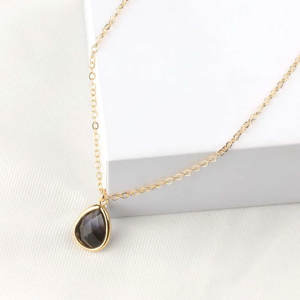 Модное стеклянное ожерелье с подвеской каплей кварцевое кристаллом Druzy