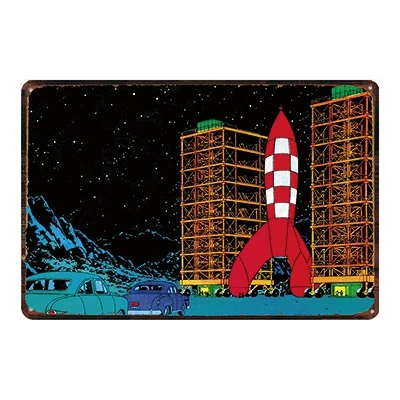 DU2229 Tintin мультфильм фильм жестяная вывеска Металл Ретро Винтаж Pub кафе домашнее искусство детская комната Настенный декор уникальный подарок куадро DU-2219 - Цвет: DU2229