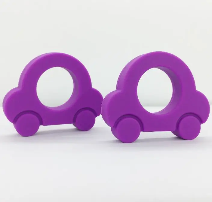 purple Силиконовые Прорезывания Зубов автомобиля Форма точки силиконовый Прорезыватель и природных автомобиля Форма D кормящих Цепочки и ожерелья DIY ремесла для мамы ребенка прорезыватель 10 шт - Окраска металла: purple