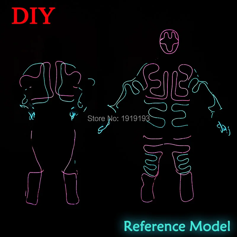 11 стилей Новое поступление DIY светодиодный светильник с капюшоном EL wire одежда светящийся праздничный костюм Diy вечерние светильник для праздника ing