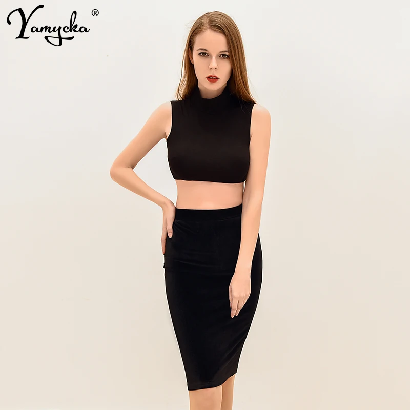

Sexy black Summer Dress women fashion Sleeveless bandage Dress elegant Two piece Nightclub party dresses vestido vintage clothes