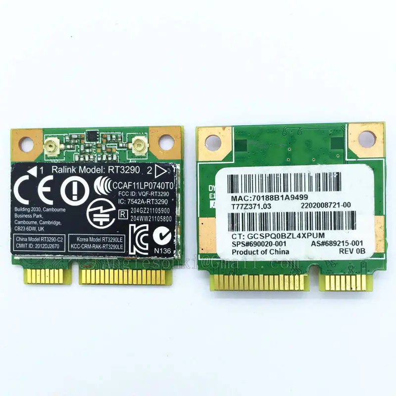 RT3290 802.11N 2,4 ГГц wifi+ Bluetooth PCI-E половина Wlan карта SPS 689215-001 690020-001 для hp split 13/envy m7/envy 4 Ralink