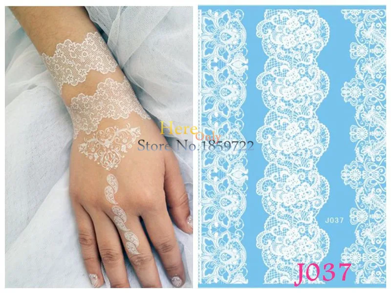1 шт. кружевной стикер-Татуировка в виде браслета белая хна ремешок на запястье