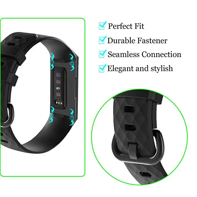 3 шт. силиконовый ремешок для часов Fitbit Charge сменный Ремешок Для Charge3 Band