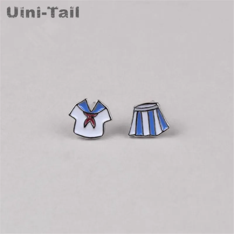Uini Tail популярная новинка корейские асимметричные сережки рубашки и штаны в стиле