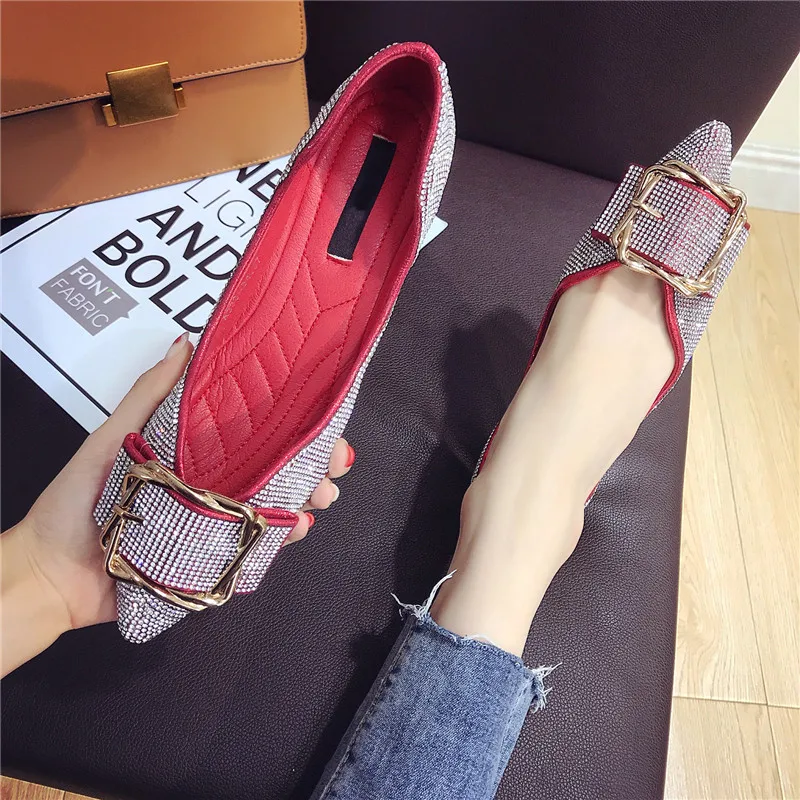 Роскошный украшенный алмазами с украшениями в виде кристаллов Женские балетки