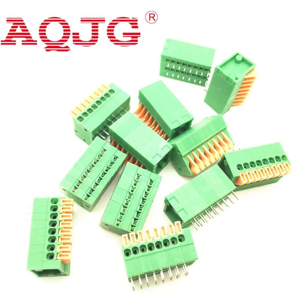 20 шт./лот 141R 2.54 8P 8Pin PCB пружинный клеммный блок ROHS разъем шаг 2 54 мм Бесплатная