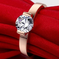 THREEMAN Moissanite Ring Solid 14k Rose Ring 1Carat Moissanite Solitaire Engagement Ring Women Promise Fine Jewelry For Marriage