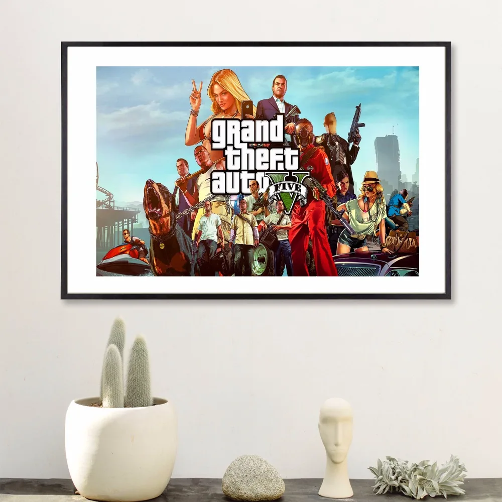 Современный плакат GTA 5 San Andreas Vice City художественные настенные фотографии шелковая