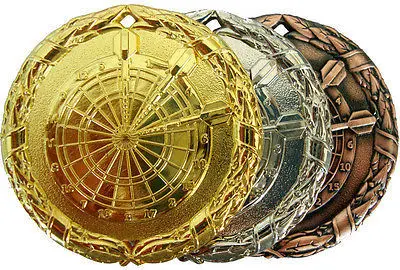 

low price Custom medal hot sales Shiny Darts Medals Ribbon High quality metal sport Gold, silver ,bronze medals FH810180