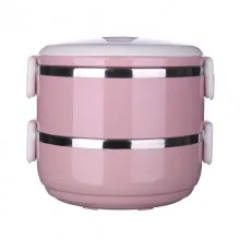 2layers pink 050 Multifunction2/3 слоя нержавеющей стали Bento Ланч-бокс изоляционные пищевые контейнеры из нержавеющей стали согревающий Ланч-бокс - Цвет: 2layers pink