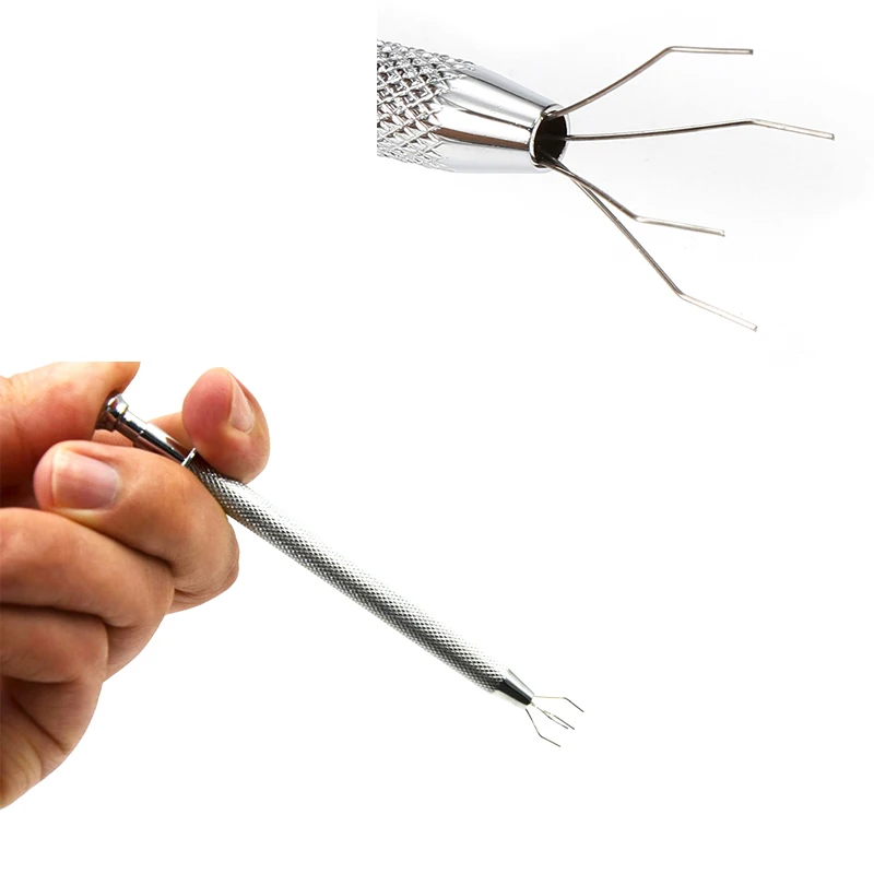 

1 шт. маленький держатель для бусин из нержавеющей стали, инструмент для пирсинга, плоскогубцы, шариковый держатель, 4 когтя, поставки принад...