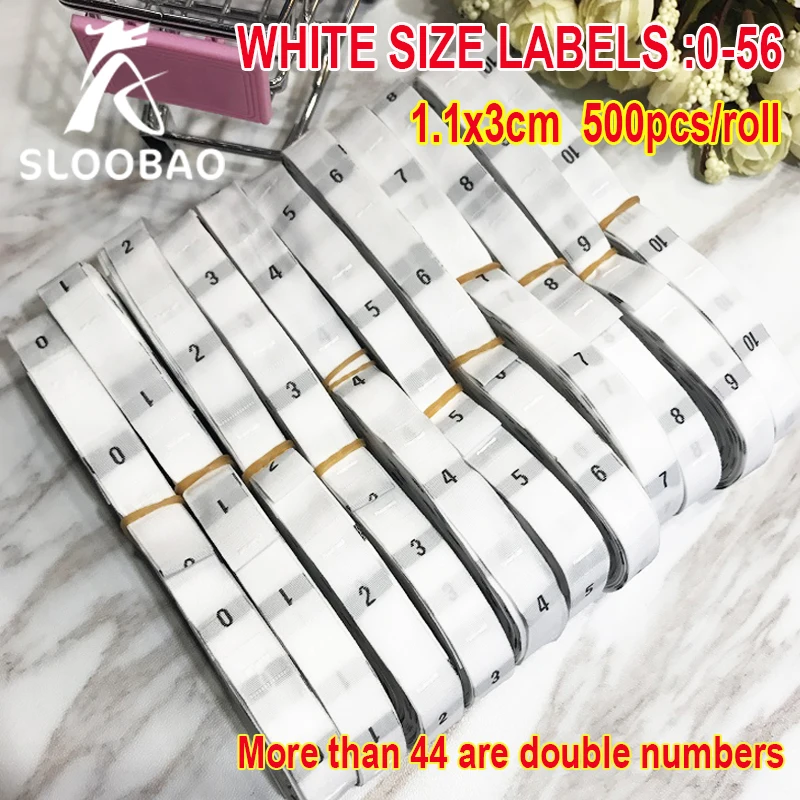 500 шт./рулон белые тканые этикетки для одежды сумок обуви|size tags|clothing size tagssize labels |