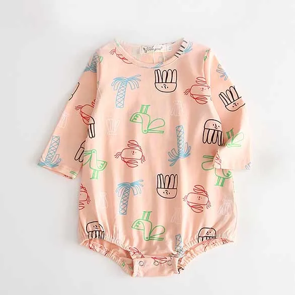 B93H04 Pink Осенние джинсовые комбинезоны с длинными рукавами и воротником с отворотами для малышей; детские комбинезоны для малышей; одежда для маленьких мальчиков и девочек; модные комбинезоны - Цвет: B93H04 Pink