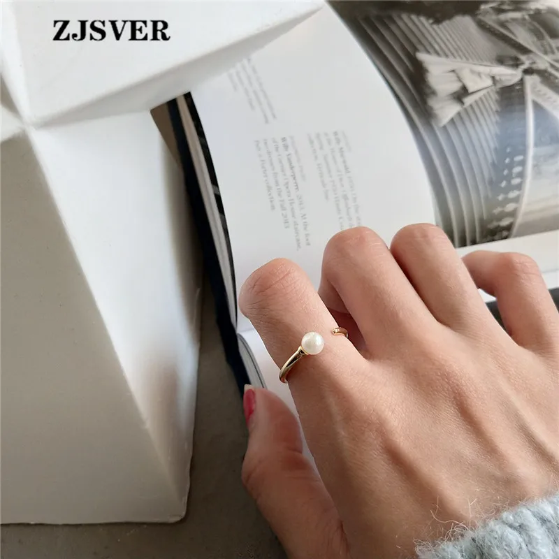 ZJSVER корейские ювелирные изделия 925 пробы серебряные кольца золотые простые