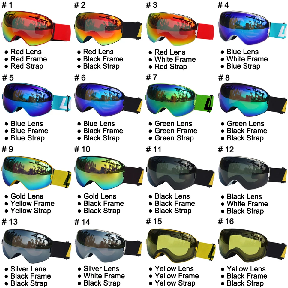 LOCLE лыжные очки с 2 линзами, незапотевающие сферические лыжные очки UV400, лыжные очки для сноуборда и мотокросса, лыжные очки с яркими линзами от AliExpress RU&CIS NEW