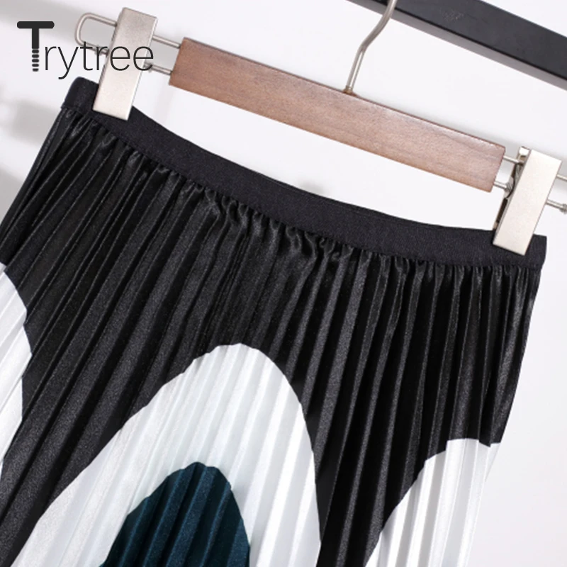 Женская плиссированная юбка Trytree повседневная трапециевидная с геометрическим