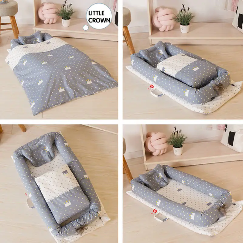 Little Crown Портативная детская кроватка для сна, детская кроватка, детская люлька, корзина для путешествий, бампер для детской кроватки, уличная детская кровать - Цвет: Little Crown