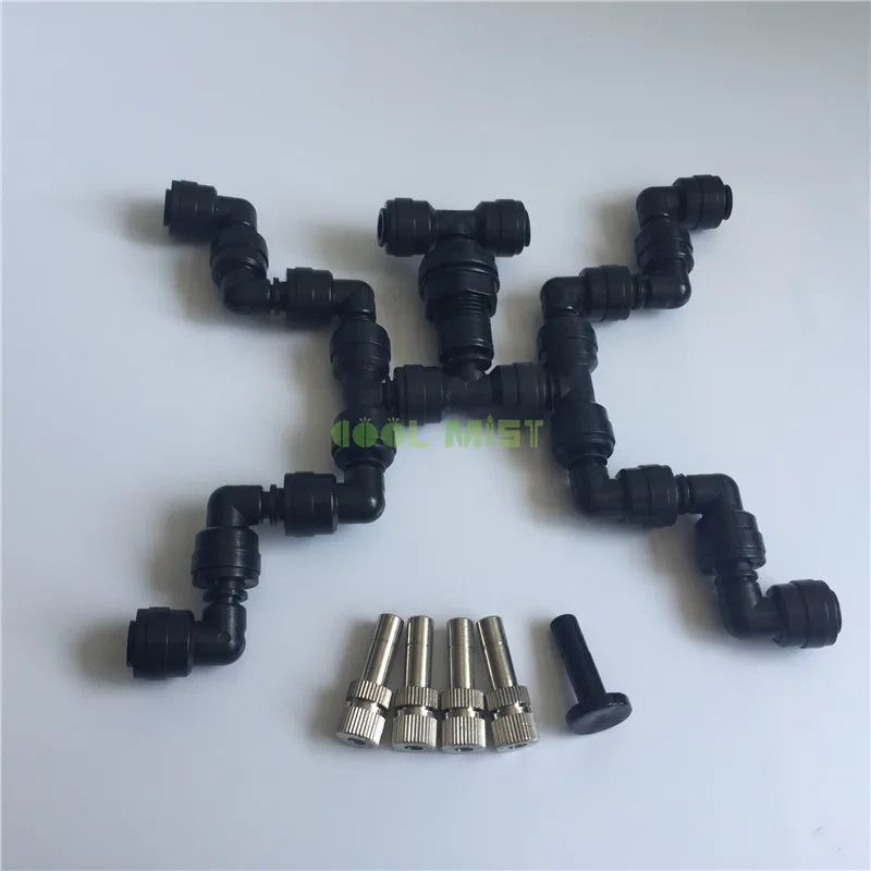 black 4 head fogger S045 360 градусов вращающийся экологической бака системы полива тонкой спрей-пульверизатор моделирование природа rainforest reptile fogger - Цвет: black 4 head fogger